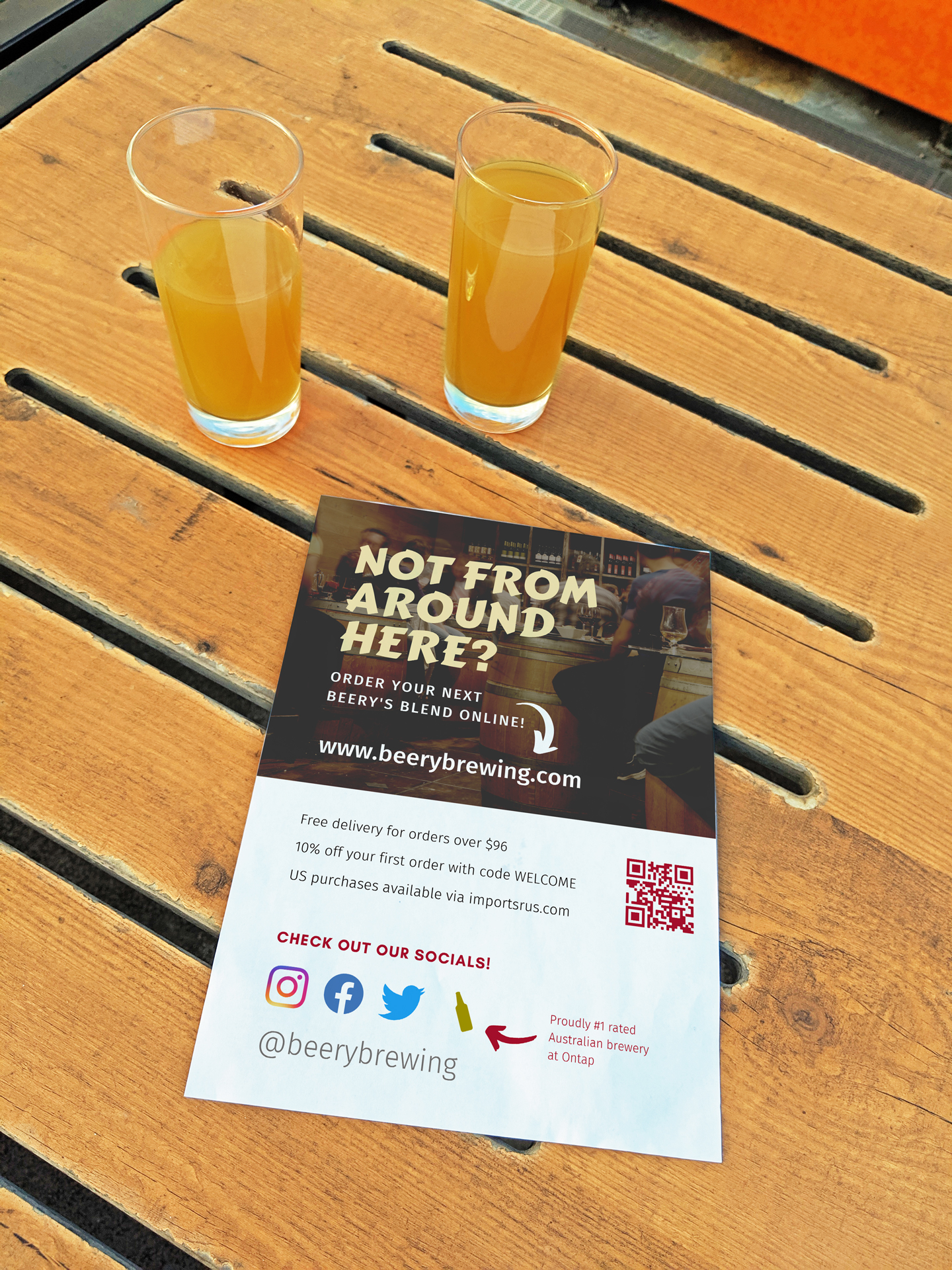 Photo of mockup flyer for Beery's Brewing co